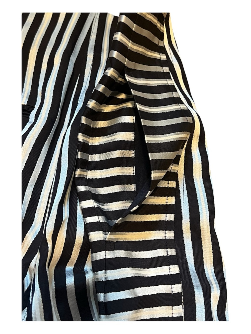 Elizabeth and James Striped Satin Wide Leg Trousers Size 2 - Picture 8 of 9